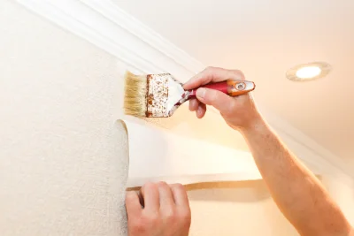 Pose de papier peint à Antisanti — revêtements muraux et toiles de verre